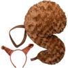 Generico Set Costume Scoiattolo Con Orecchie & Coda - Vestito Animale Morbido Peluche Per Halloween, Feste Di Compleanno & Spettacoli Scolastici. Accessorio Cosplay Bambini & Carnevale.