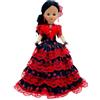 Folk Artesanía Bambola Sintra Originale 40 cm. Collezione Regional Vestito tipico andalza Flamenca pettinino Andalusia, prodotto in Spagna da Folk Artigianato (Lunar Rosso)
