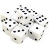 Veesper 100 Pezzi da Dadi Bianchi da 8 mm Set di Dadi Bianchi con Punti Neri cubi da Gioco da Date a 6 da Faccia a 6 Lati per Le Forniture per Le Forniture per Feste