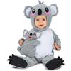 My Other Me - Costume unisex Koala bianco e grigio con cappello, scimmia, peluche koala e scarpine per neonati taglia 7-12 mesi. Tenerezza selvaggia per le feste più adorabili