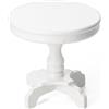 Odoria Miniatura Tavolini Laterali Comodini: Scala 1/12 Tavolo Rotondo Bianco per Casa delle Bambole Salotto Camera da Letto - Mini Mobili Legno Vintage con Piedistallo