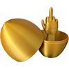 HshDUti Uovo di Pasqua con dito medio, divertente uovo con dito medio stampato in 3D, divertente regalo di Pasqua, sorpresa scherzo unico per donne uomini, maleducato offensivo uovo bavaglio regalo