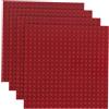 Q-Bricks Piastre Classiche da Costruzione | 20x20 Nodi | 16 * 16 cm | Compatibile con la Maggior Parte dei Marchi | 4 PEZZI nel Set | Colore: Marrone Rosso