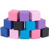 COSTWAY Set di 12 Blocchi da Costruzione in Schiuma EPE, Cubi Colorati 14 x 14 cm con Copertura in Finta Pelle Impermeabile, Blocchi Morbidi per Bambini per Impilare e Arrampicarsi (Rosa e Nero)