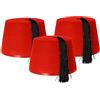 I LOVE FANCY DRESS LTD ILOVEFANCYDRESS 3 x Red Fez Hat