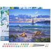 Figured'Art Dipingere con i Numeri con Telaio - Paint by Numbers Vista Sulla Spiaggia, Passatempo per Adulti, Kit Completo, Hobby Creativi - Quadri fai da te 40x50cm Tela Già Incorniciata