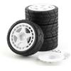Caruner 4 pezzi di gomma ruota RC parti di ricambio per 1/10 scala HPI KYOSHO Tamiya TT02 WRC Rally RC auto, tipo B bianco