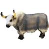 JOKFEICE Flormoon Grey Yak Figura Realistica Animale Figura Giocattolo Educativo Primo Cane Scienza Progetto Natale Compleanno Cake Topper per Bambini Bambino (Grigio)