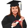 Generic Abito di Laurea per Bambini Unisex con Fusciacca e Cappello Completo per Cerimonia Scuola Materna e Primaria Vestito Elegante per Ragazzi e Ragazze 3-12 Anni per Festa e Foto (A01-Black, 6-7 Years)