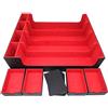 docsmagic.de Premium 4-Row Trading Card Storage Box Black/Red + Trays & Divider - MTG PKM YGO - Scatola di Immagazzinaggio Nero/Rosso