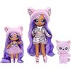 Na! Na! Na! Surprise Family Set di 3: 2 Bambole morbide e 1 Animale Domestico - Giocattoli per Bambini - Famiglia di Gattini, Bambole, 12 Accessori, Abiti Rimovibili e 1 Gattino di Peluche