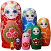 Hperu 1 Set di Bambole Russe Che nidificano, Set di 7 Bambole matrioska in Legno con Stampa Girasole per Bambini e Adulti.
