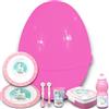 KORAT Uovo di Pasqualone Gigante Sorpresa Kit Pappa Bambina h.40 cm Sorpresone Set di Stoviglie con Posate Porta Pranzo Borraccia Bicchiere Plastica Resistente Infrangibile Rosa (per Unicorno)