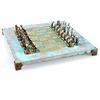 Manopoulos Cycladic Art Chess Set - Bronze Material - Blue Oxidized Chess Board