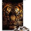 AITEXI Tigri a strisce dorate 1000 pezzi puzzle per adulti Premium riciclata bordo famiglia puzzle divertente puzzle 26,1 x 38 cm