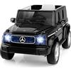 COSTWAY Benz Auto Cavalcabile per Bambini, Veicolo Elettrico 4WD con Telecomando Luci Musica e Clacson, Sospensione a Molla, 3-5 KM/H, per 37-96 Mesi (Nero)