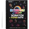 Generico Scratch Book, Drawing Pad, Wooden with Hidden Rainbow Reveal, Spirals Binding Ensures Sturdy Matte Pages, Art Kit for Travel School, Preschool, Outdoors, 10.43x7.48 Inches