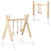 LIFEZEAL Portico di risveglio, arco di risveglio, giocattolo di attività, in legno, palestra per bambini pieghevole, trapezio di gioco per bambini 3+ mesi, cameretta dei bambini (bianco)