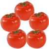 KOMBIUDA 5 Pezzi Mini Pomodori Artificiale Pvc Realistico Decorazione Scrivania Miniatura Finto Pomodoro