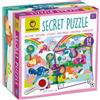 Ludattica - Secret puzzle Unicorni - Puzzle 24 pezzi bambini 3+ - Due giochi in uno - Dimensione 50 x 35cm - Made in Italy