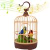 Pesoncarl Uccelli Giocattolo per Bambini Che cantano e muovono Uccelli parlanti realistici con Luce in Gabbia Divertimento ad attivazione vocale per bomboniere in Camera da scrivania