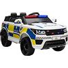 HOMCOM Macchina Elettrica per Bambini della Polizia, 12V Auto Elettrica per Bambini con Telecomando, Sirena Luci Attacco USB per Musica, 110x68x52cm, Bianco