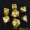 BESCON DICE Bescon Heavy Duty Deluxe Matt Golden Solid Metal Dice Set, Golden Metallic Polyhedral D&D RPG Game Dice 7pcs Set
