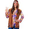 W WIDMANN MILANO Party Fashion - Costume hippie, gilet con fascia per capelli, costume anni '60 da uomo