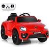 SOARS Macchina Elettrica per Bambini Volkswagen Beetle Maggiolino 12V con Telecomando, Auto Elettrico a Pedale, Veicoli con Musica, Fari LED e Clacson, 3-5km/h, Carico 30 kg, 3-8 Anni (Rosso)