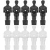GLEAVI Giocattoli da Calcio Balilla 10 Pezzi di Omini in Plastica Bianco e Nero, Set di Ricambi per Biliardino, Accessori Calcio Balilla per Uso Domestico e Ludico