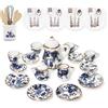 Odoria 1/12 Miniatura Servizio da Tè Piatti e Posate Utensili da Cucina Accessori Casa delle Bambole, Blu
