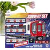 Generico Trenino Elettrico Giocattolo - Kit Da Gioco Su Rotaia Alimentata Da 600 G, Locomotiva Metropolitana Vintage, Set Di Veicoli Focalizzati Sull'apprendimento, Layout Dinamico Dei Binari, Intrattenimento