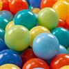 KiddyMoon 50 Palline/7Cm Palline Morbide Colorate Per Piscina Bambini Fatto In EU, Verde Ch/Arancione/Turchese/Blu/Azzurro/Giallo