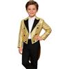 renvena Cappotto da Bambini con Paillettes a Coda di Rondine Giacca da Smoking Slim Fit Blazer Giacche Smoking Costume Mago per Festa di Carnevale Oro 13-14 anni