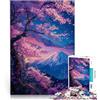 KGUHVFTK 1000 pezzi per regali per adulti "Giappone monte fuji sakura" Fatto di carta，per età 14+ Per il divertimento in famiglia Attività divertenti a casa, regali di compleanno, regali di viaggio,。