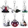 JUSONGKWCP 6 Pcs Hollow The Knights Portachiavi Game Carino Figure Portachiavi Ciondolo Hollow The Knights Acrilico Keychain Brosa Deco Set