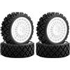 MOUDOAUER 4 pezzi gomma + plastica RC Rally pneumatici e ruote, dimensioni mozzo 52 mm per Tamiya TT01/TT02/XV-01/XV02/HPI 1/10 RC accessorio parte