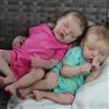 RXDOLL Reborn Baby Dolls Silicone Full Body Twins Boy and Girl 45,7 cm Full Silicone Baby Doll Due anatomicamente corretti neonati gemelli realistici bambole bambino che sembrano reali