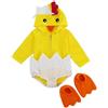 Generico Costumi Carneval Neonati Completo di Pulcino Tutina Pagliacetto Bambino Neonata Unisex Pasqua Costume di Prestazioni Pulcino Costume da Animale Fattoria di Pollo per Neonati Costume Bambino Vestito