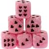 WeLoveDice - Dadi rosa con cuori neri - Made in Germany - 6 pezzi