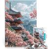 AITEXI puzzle 1000 pezzi per adulti Pagoda in primavera Sakura Giocattoli educativi per l'apprendimento Giochi per famiglie Opera d'arte 52x38cm
