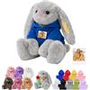 DRAJOIN Peluche Coniglietto Personalizzato Con Testo E Foto, Bunny Stuffed Animal Animale Di Peluche Su Misura Come Primi Regali Di Pasqua Per Ragazzi E Ragazze A Pasqua E Compleanno, 25cm
