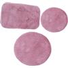 BESPORTBLE Set 3 Tappeti Miniatura in Peluche Rosa per Casa delle Bambole, Decorazione Realistica per Soggiorno e Camera da Letto, Sagome Ovale
