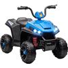 AIYAPLAY Quad elettrico per bambini, 12 V, con sospensioni a 4 ruote, lettore musicale MP3, veicolo per bambini con fari, marcia avanti e indietro, per bambini da 3 a 5 anni, 5 km/h, metallo, blu