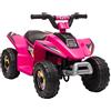 HOMCOM Quad Elettrico per Bambini da 18-36Mesi con Batteria Ricaricabile 6V, Velocità 2.8-4.6km/h, Funzione Avanti e Indietro, 72x40x45.5cm, Rosa