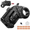 GLHYUOP Pistola giocattolo EDC in metallo, con punta delle dita, doppia trasformazione, dispositivo portatile per adulti, anti stress, giocattolo con 20 bullet morbide, può iniziare, 4,33 in (black)