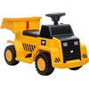 HOMCOM Camion Giocattolo Elettrico con Licenza CAT, Benna di Scarico Posteriore, Fari ed Effetti Sonori per Bambini 18-36 Mesi, 74.5x36x43.5 cm, Giallo e Nero
