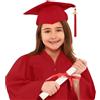 Generic Abito di Laurea per Bambini Unisex con Fusciacca e Cappello Completo per Cerimonia Scuola Materna e Primaria Vestito Elegante per Ragazzi e Ragazze 3-12 Anni per Festa e Foto (A01-Red, 10-12 Years)