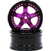 hobbysoul 2 cerchioni esagonali in alluminio 1/10 RC 1/10, 12 mm, offset regolabile, adatti per pneumatici RC 1:10 su strada Drift Touring Street Car (colore nero e viola)
