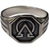 Empress Jewelry Anello artigianale in argento 925 Alpha Omega - Simbolo cristiano uomo
